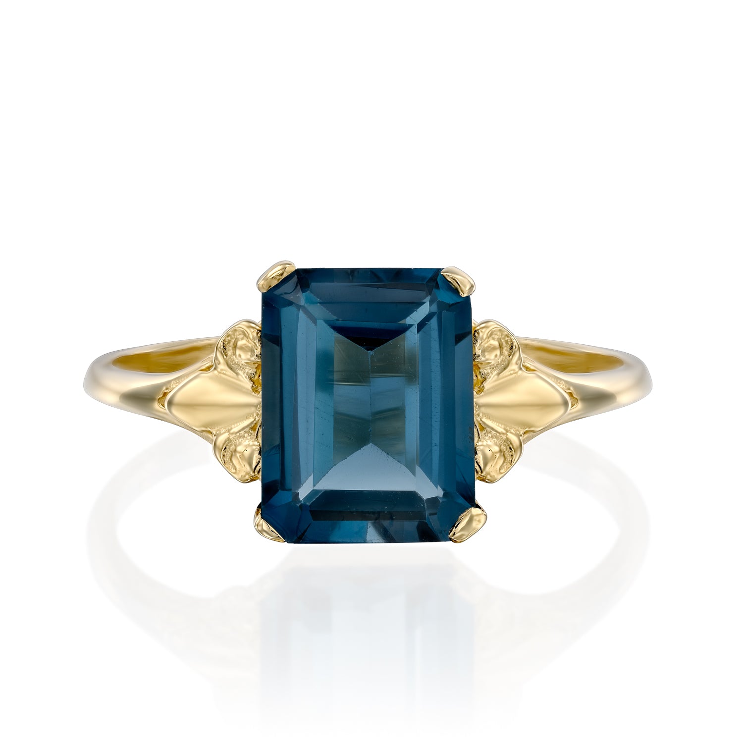 Emily L London Blue Topaz Ring, front view