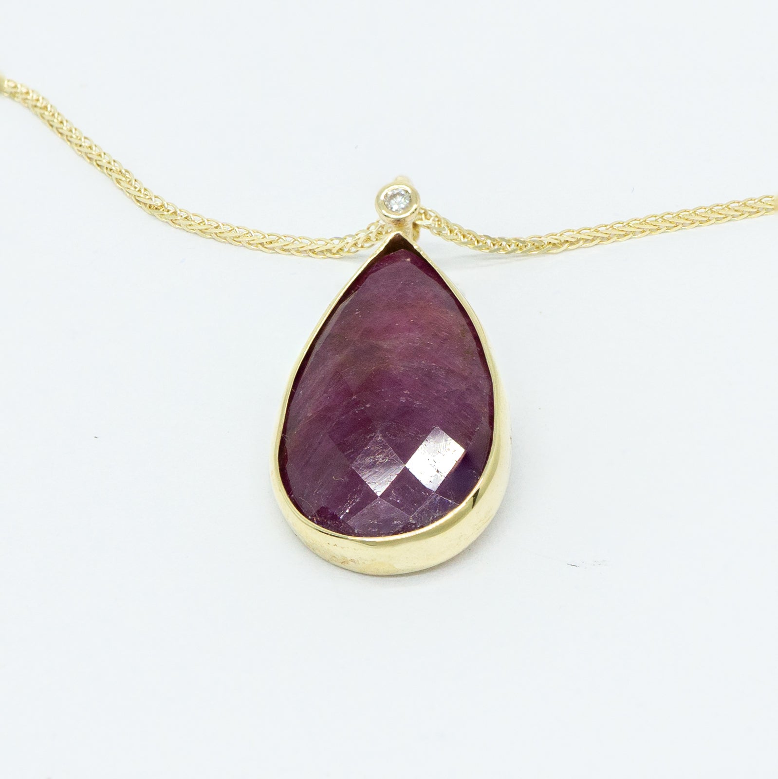 Lara Rose-Cut Ruby Necklace, front view
