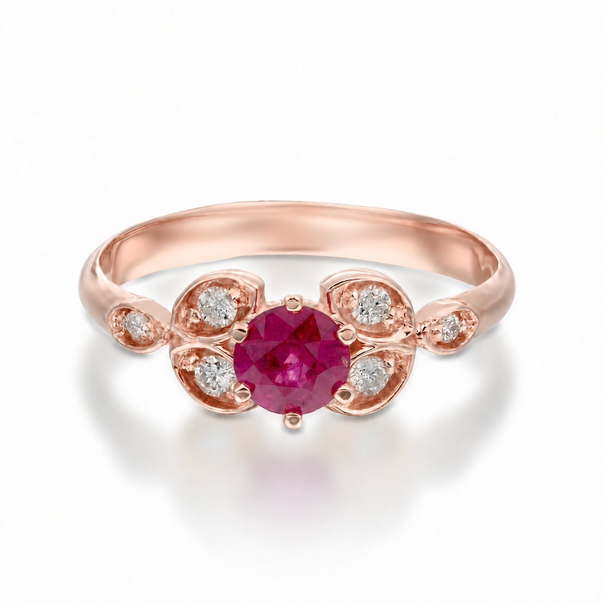 Liv Ruby Ring in 14K rose gold — front view