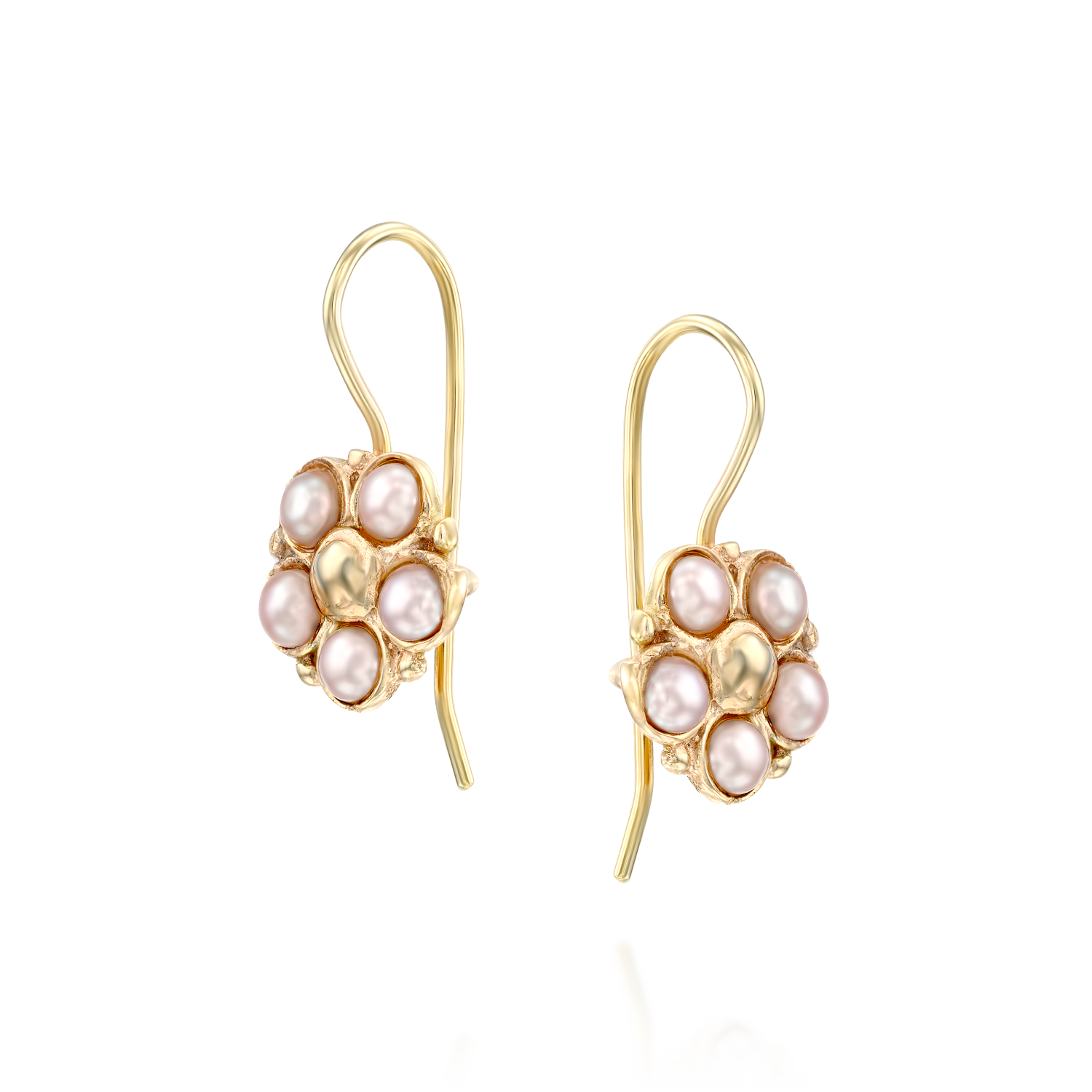 Pink Pearl Flower Earrings