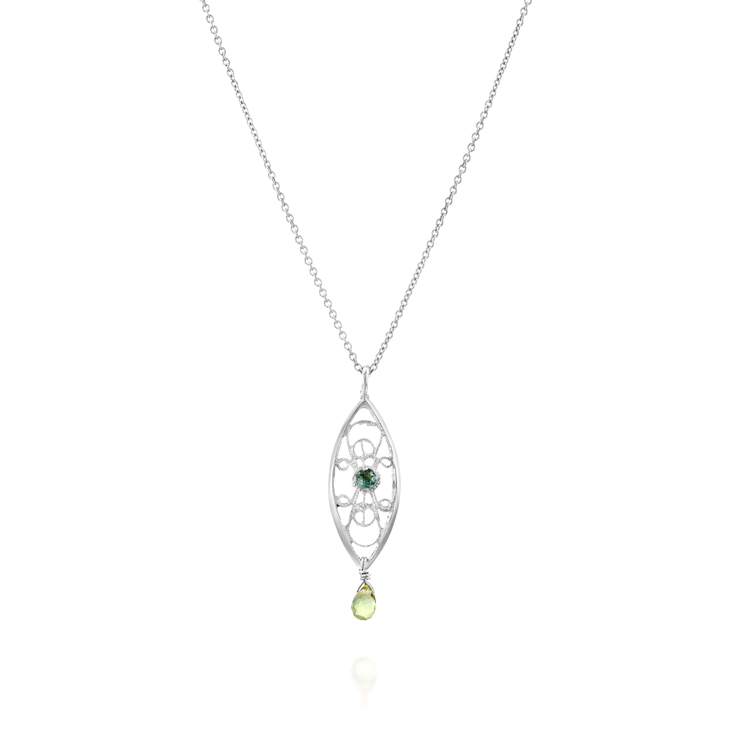 Marrakesh Tourmaline and Green Sapphire Necklace, alternate view