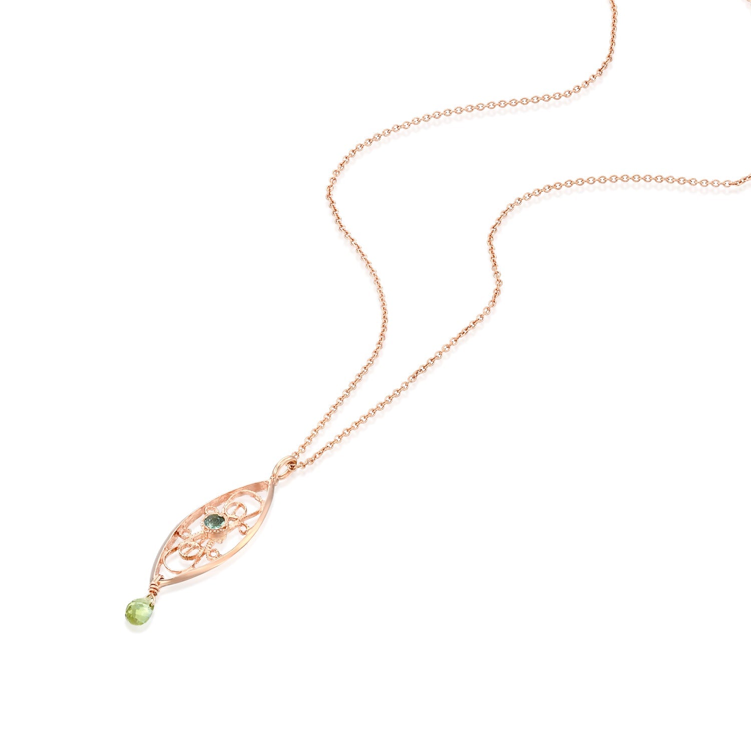 Marrakesh Tourmaline and Green Sapphire Necklace, alternate view
