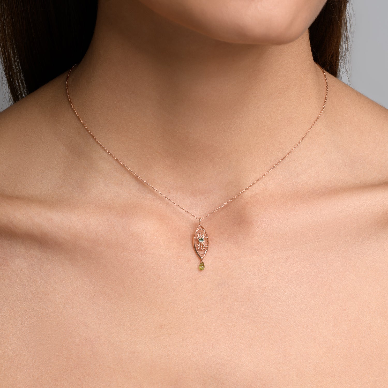 Marrakesh Tourmaline and Green Sapphire Necklace, alternate view