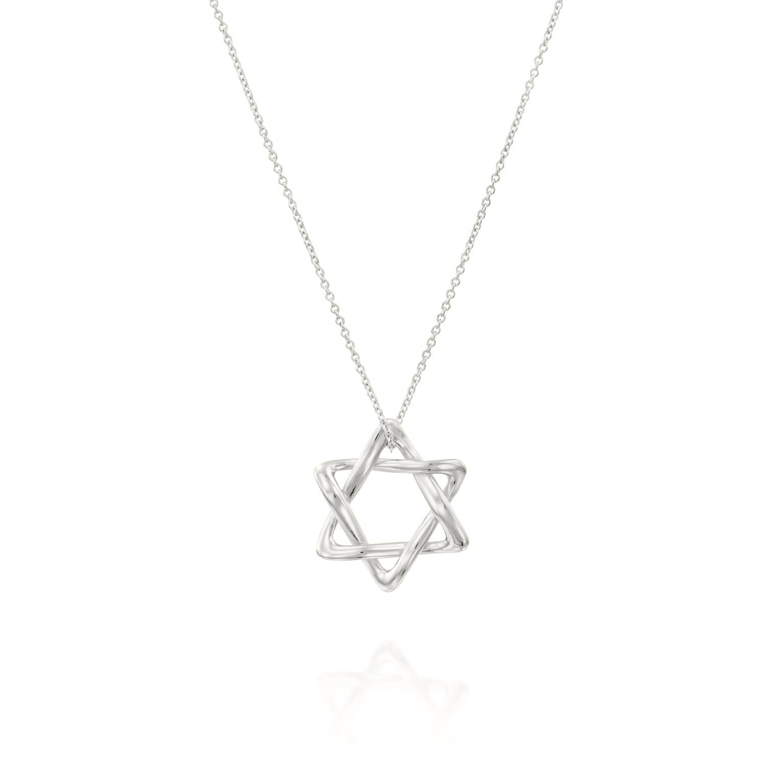 שרשרת מגן דוד טיפני בזהב לבן 14K
