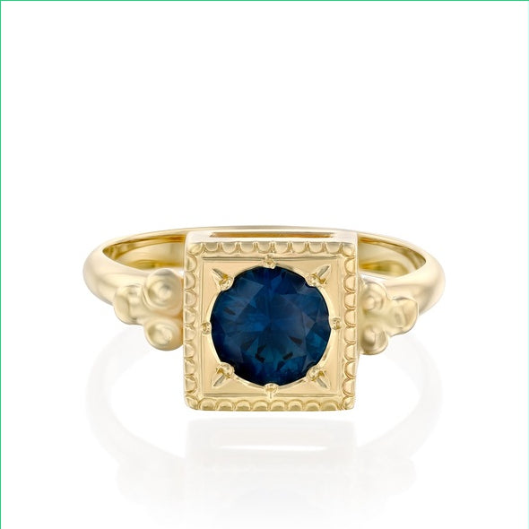 R026 Sophie blue sapphire front on white background