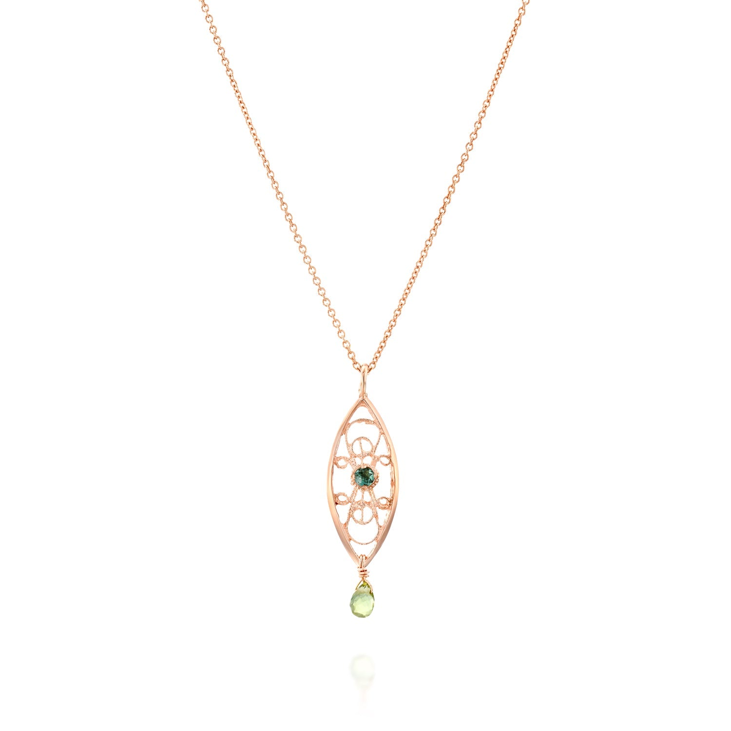 Marrakesh Tourmaline and Green Sapphire Necklace, alternate view